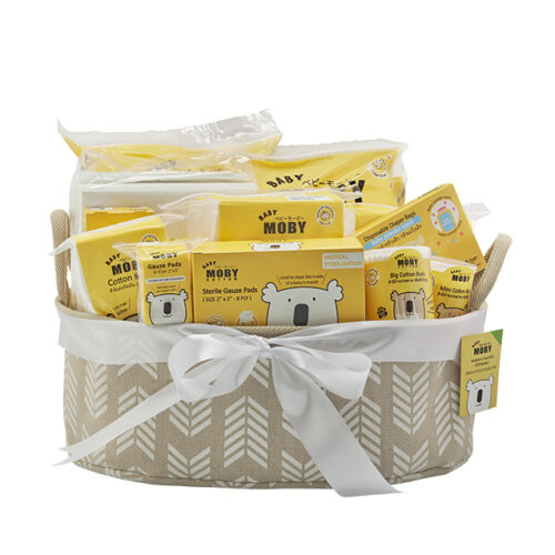 Moby Newborn essentials (gift basket) ตระกร้าผ้าเยี่ยมคลอด สำหรับเด็กแรกเกิด พร้อมของแถม