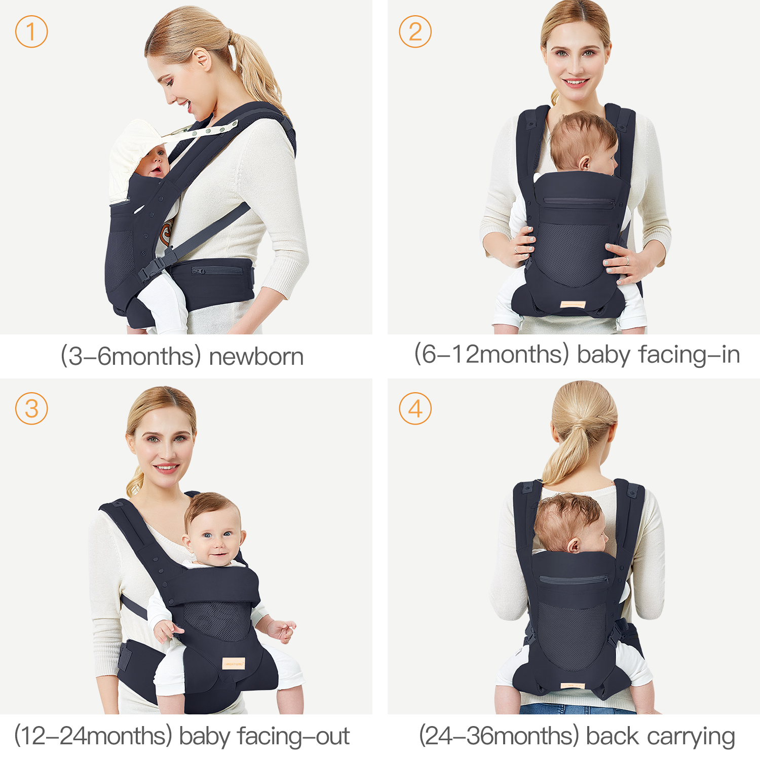 Tiancaiyiding เป้อุ้มเด็ก2021 เป้อุ้มเด็ก4 in 1 เบาะนั่งปรับได้ baby