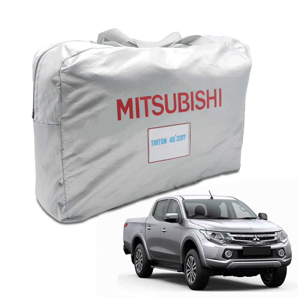ผ้าคลุมรถ  สีเงิน จำนวน 1ชิ้น Mitsubishi L200 Triton มิตซูบิชิ ไทรทัน 4ประตู ปี 2015-2018 รถกระบะ สินค้าราคาถูก คุณภาพดี Silver Coat Car Cover