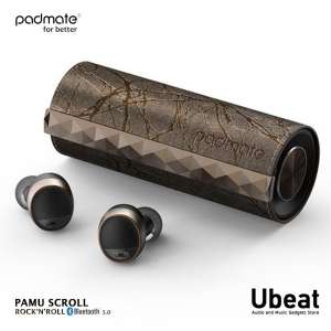 Padmate Pamu scroll หูฟัง True Wireless หนังสุดหรู รองรับบลูทูธ 5.0 , กันน้ำกันเหงื่อ , SIRI เชื่อมต่อ Auto Pairing ทันทีเมื่อเอาออกจากเคส รุ่นนิยม