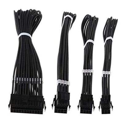 Basic Extension Cable Kit ATX 24Pin/ EPS 4+4Pin/ PCI-E 6+2Pin/PCI-E 6Pin Power Extension Cable for PC Computer Accessory