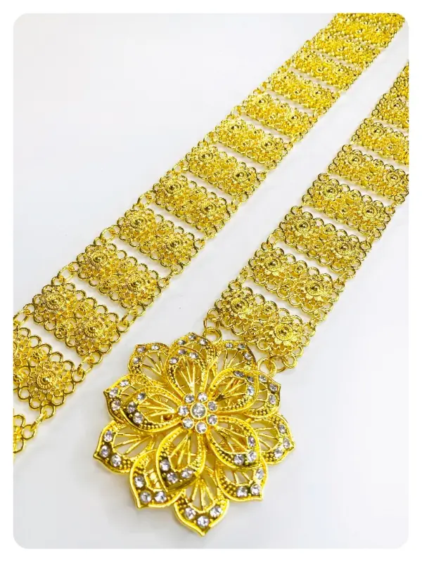 ภาพสินค้าVintage jewelry jewelry Thai Thai dress belt ladies belt color belt gold belt Gold Belt Roma s nego slimming Lahore จากร้าน Vintage jewelry บน Lazada ภาพที่ 2