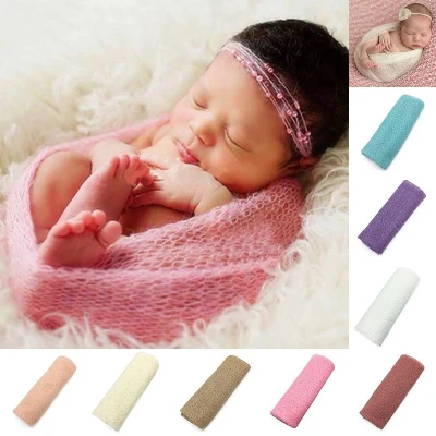 Multi color shooting baby newborn photography props toddler boy bandaging solid baby photo props blanket soft blanket