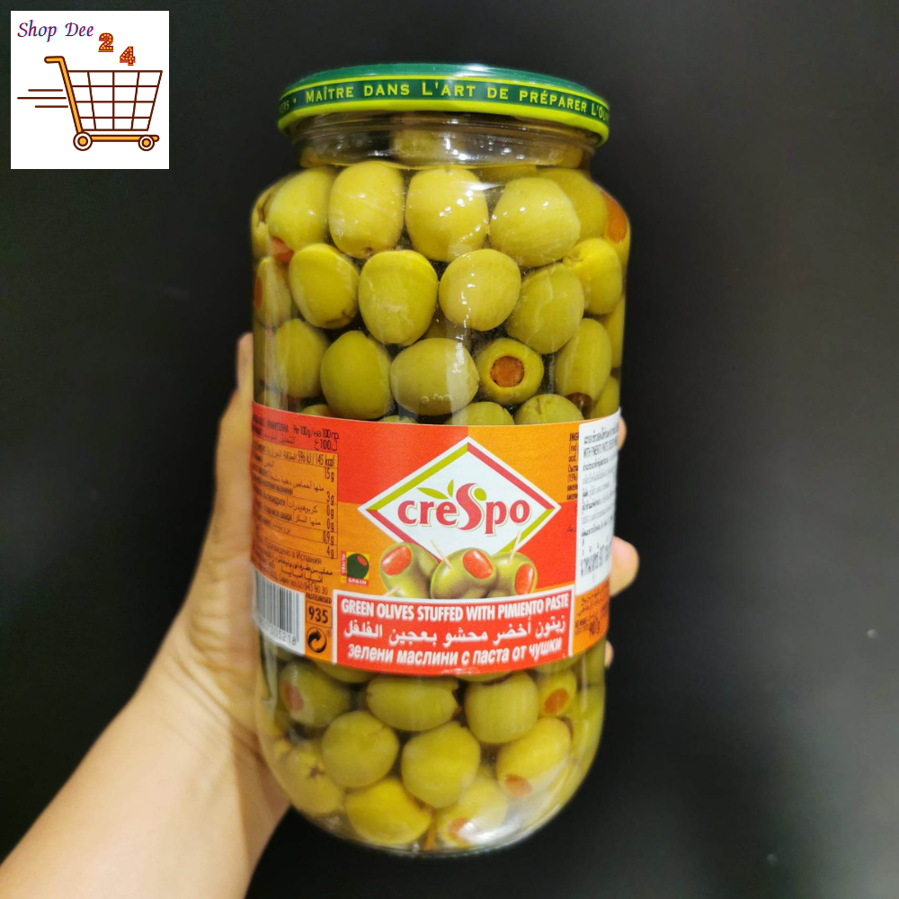 Crespo Green Olives Stuffed With Pimiento Paste เกรสโป มะกอกเขียวไส้