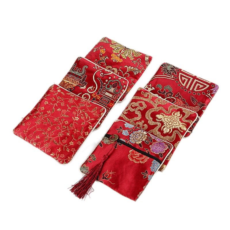 Nofui 1 ชิ้นกระเป๋าผ้าปักเครื่องประดับกระเป๋าผ้าปักลายจีนสวยคลาสสิก
