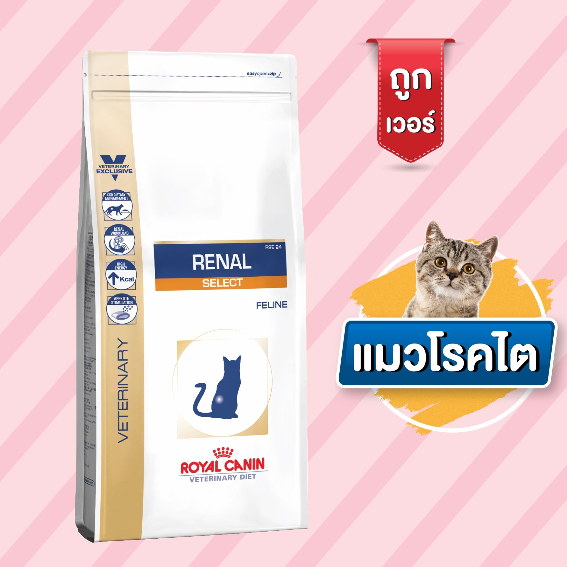 ราคา Royal Canin VD CAT RENAL SELECT แมวโรคไต เม็ดสอดใส้ Mills Pet Center