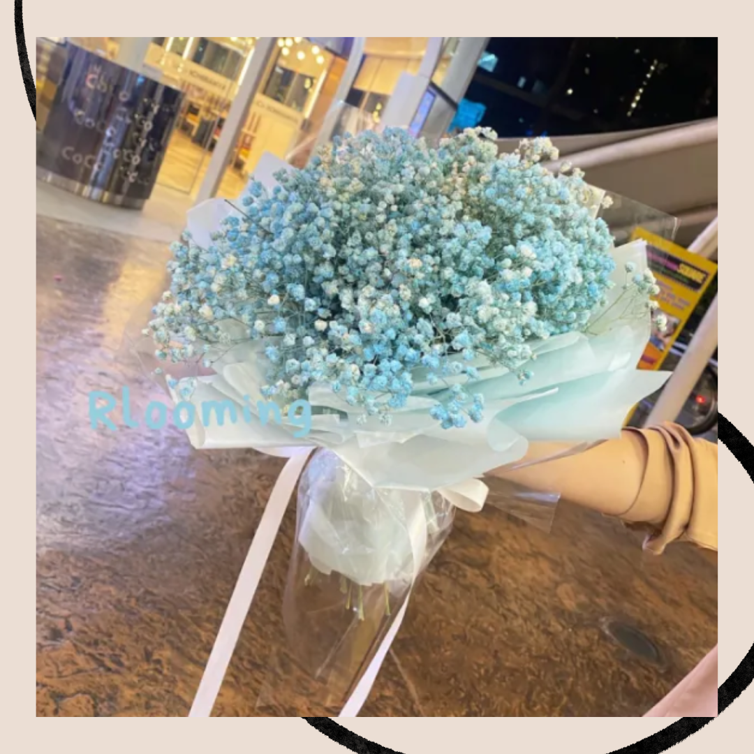 Dried Gypsy Flower Blue Color Bouquet Stay up to 1 year | ช่อดอกไม้แห้ง ...