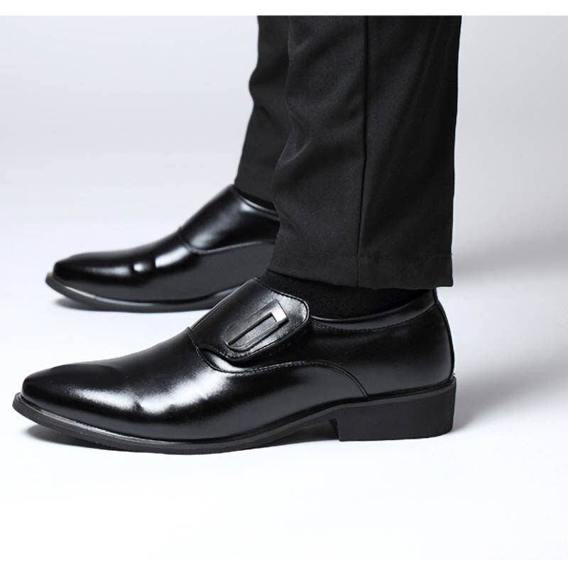 รองเท้าหนังผู้ชาย BLACK (สีดำ) Men's Business Dress Shoes CUPual Shoes Wedding Shoes รองเท้าหนังชาย รองเท้าผู้ชาย รองเท้าคัชชู ผช รองเท้าหนังสีดำ รองเท้าผู้ชายหนัง