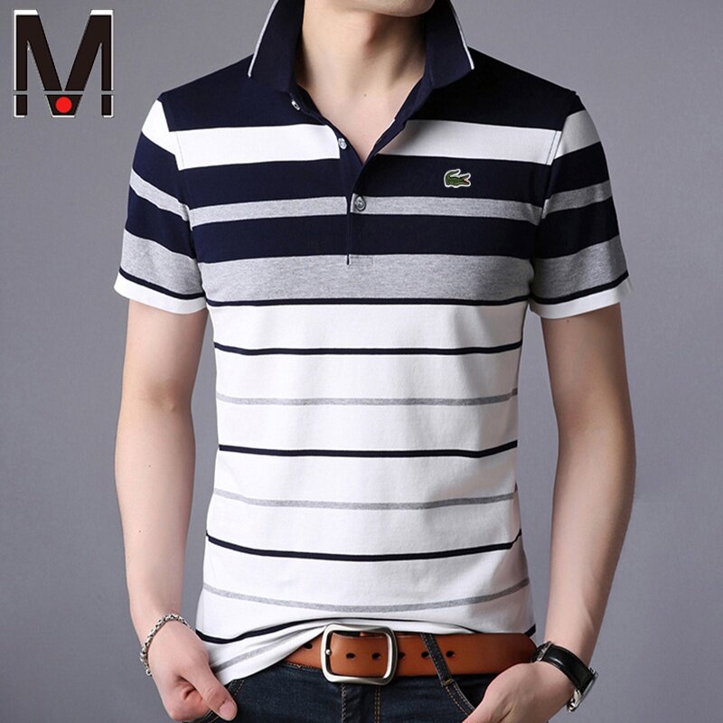 3 Colour 】 New Fashion Polo Shirt Men Cotton Lapel Collar T Shirt