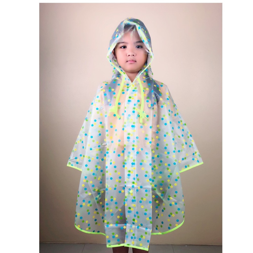 BBR เสื้อกันฝนเด็ก  แบบน่ารัก  ️   เสื้อกันฝนลายจุดน่ารักๆ️ ชุดกันฝนเด็ก  เสื้อคลุมกันฝนเด็ก