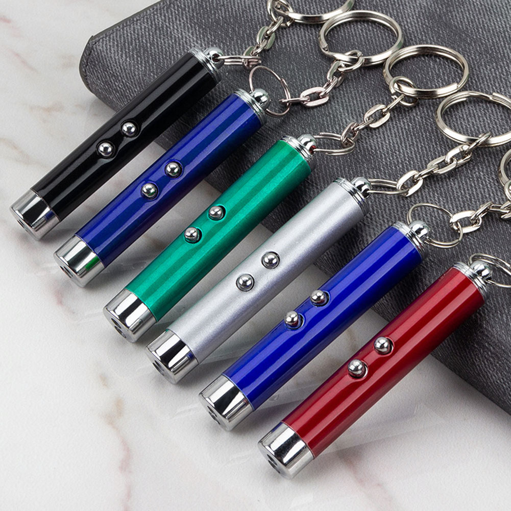 Confezione Da 2 Mini Torce LED Portachiavi Con Laser Rosso – Gioco Per Cani E Gatti