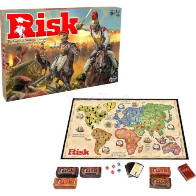 Risk Board Game การ์ดเกม เกมกระดาน บอร์ดเกม กล่องซีลอย่างดี ภาษาอังกฤษ The game of strategic Conquest English version (พร้อมส่ง) สี brown สี brown