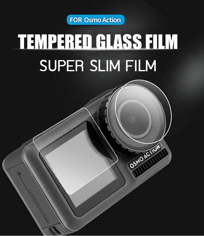 ฟิล์มกระจก กันรอย OSMO Action Camera 2.5D tempered Glass แถม ผ้าทำความสะอาด  Free Cleaning Tools