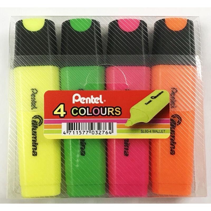 Electro48 ปากกาเน้นข้อความรุ่น illumina หัวตัดแพ็ค4สี