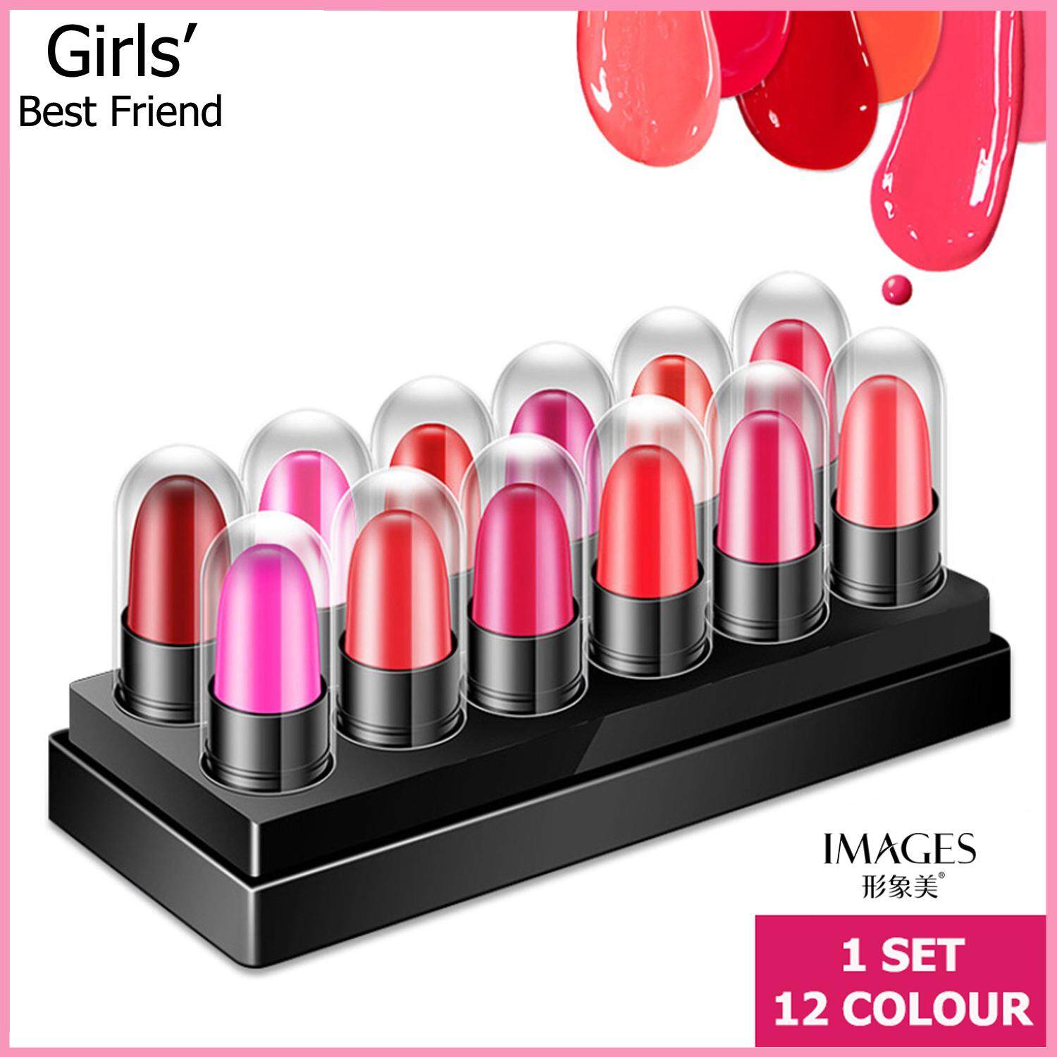 Images เซ็ทมินิสลิปสติก 12 แท่ง 12 สี, ลิปสติกเซ็ท, Mini Lipstick 1 Set 12 pcs 12 Colour