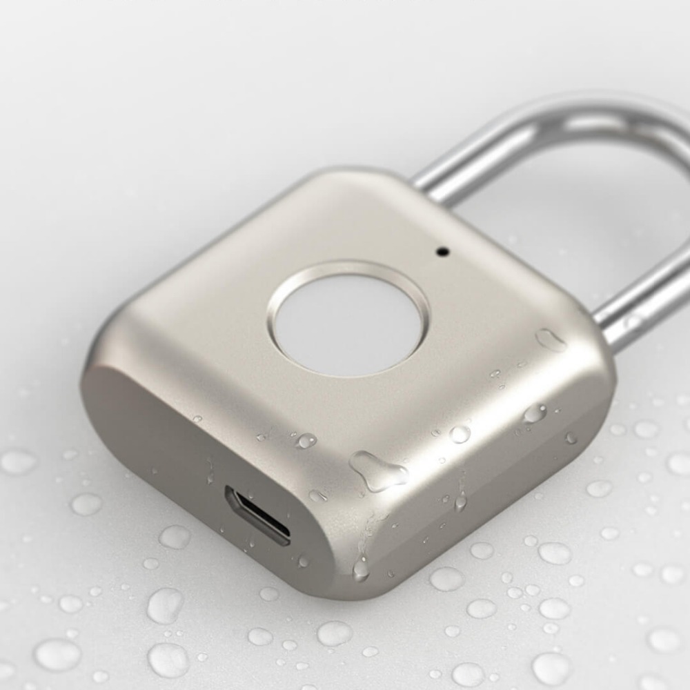 Xiaomi ลายนิ้วมือกุญแจ Kitty USB กันน้ำลายนิ้วมืออิเล็กทรอนิกส์ล็อค Home Anti-Theft กระเป๋าเดินทางแม่กุญแจรักษาความปลอดภัย สี ทอง สี ทอง