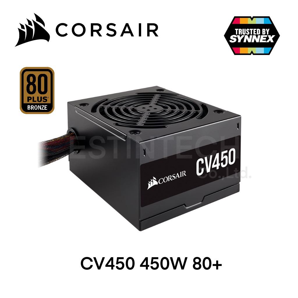 POWER SUPPLY (อุปกรณ์จ่ายไฟ) CORSAIR CV450 450W (80+ BRONZE) สินค้าของ ...