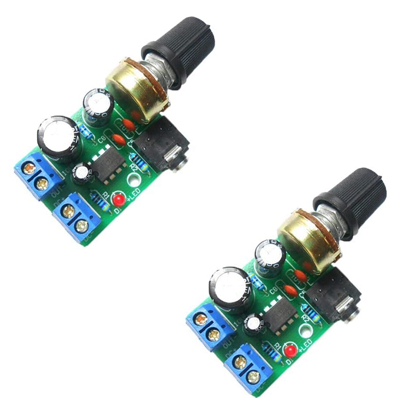 2PCS LM386 10W Mini Power Amplifier Board Audio Amplifier Module DC 3-12V Volume Adjustable Control