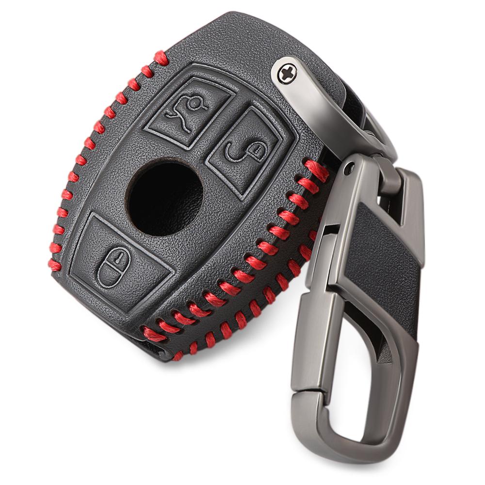 หนังแท้รถ Key กระเป๋า Key Chain สำหรับ สำหรับ For Mercedes Benz ถุงปลอกกุญแจ Key Case Cover Bag Benz Amg W203 W210 W211 W124 W202 W204 W205 W212 W176