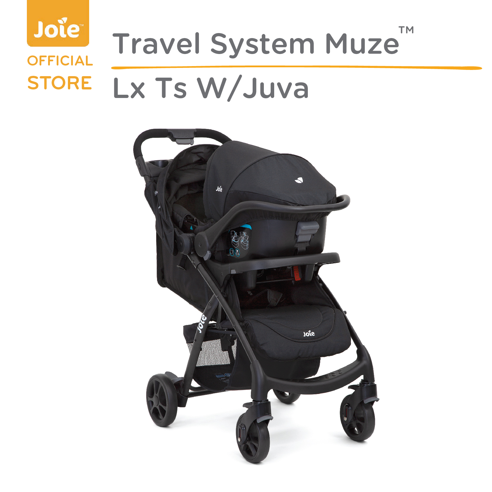 รถเข็นเด็ก พร้อมตะกร้าคาร์ซ๊ท Joie รุ่น Travel System Muze Lx