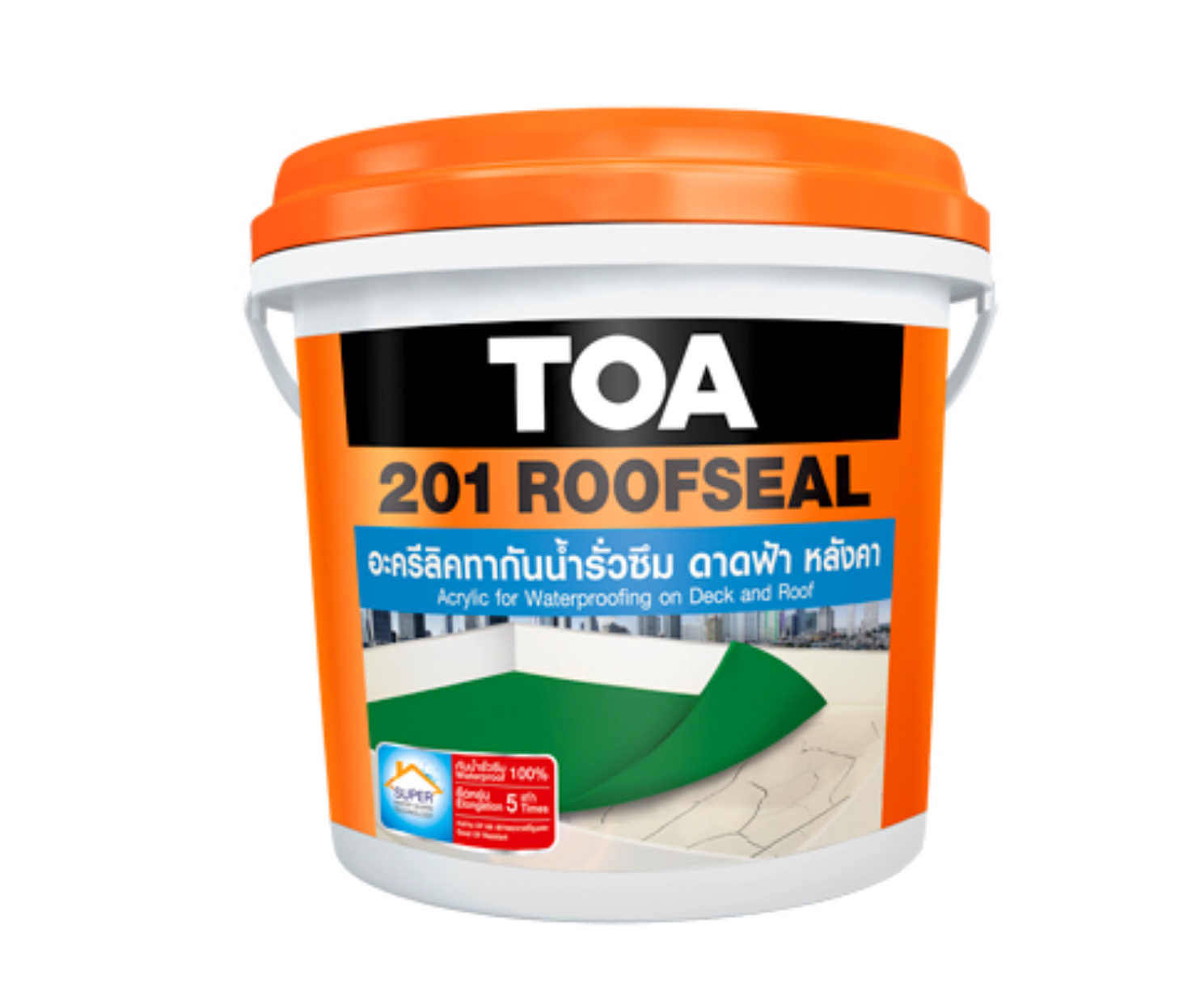 TOA 201 Roofseal อะครีลิคกันรั่วซึม ดาดฟ้า หลังคา ขนาด4kg. สีขาว