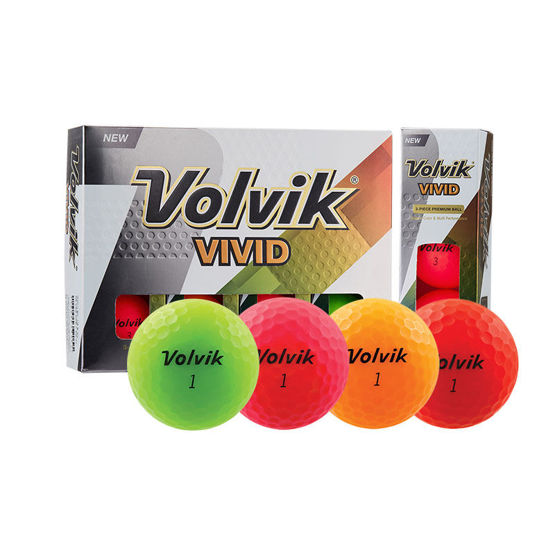 VOLVIKกอล์ฟ VIVIDสามชั้นเคลือบอาชีพgolfเกมออกกำลังกายลูกกรัมที่กำหนดเองLOGO