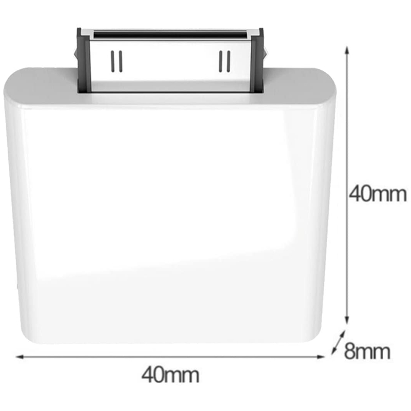 30 Pin Bluetooth 4.1 Audio Transmitter for IPod Mini IPod Classic IPod Nano Touch (White)