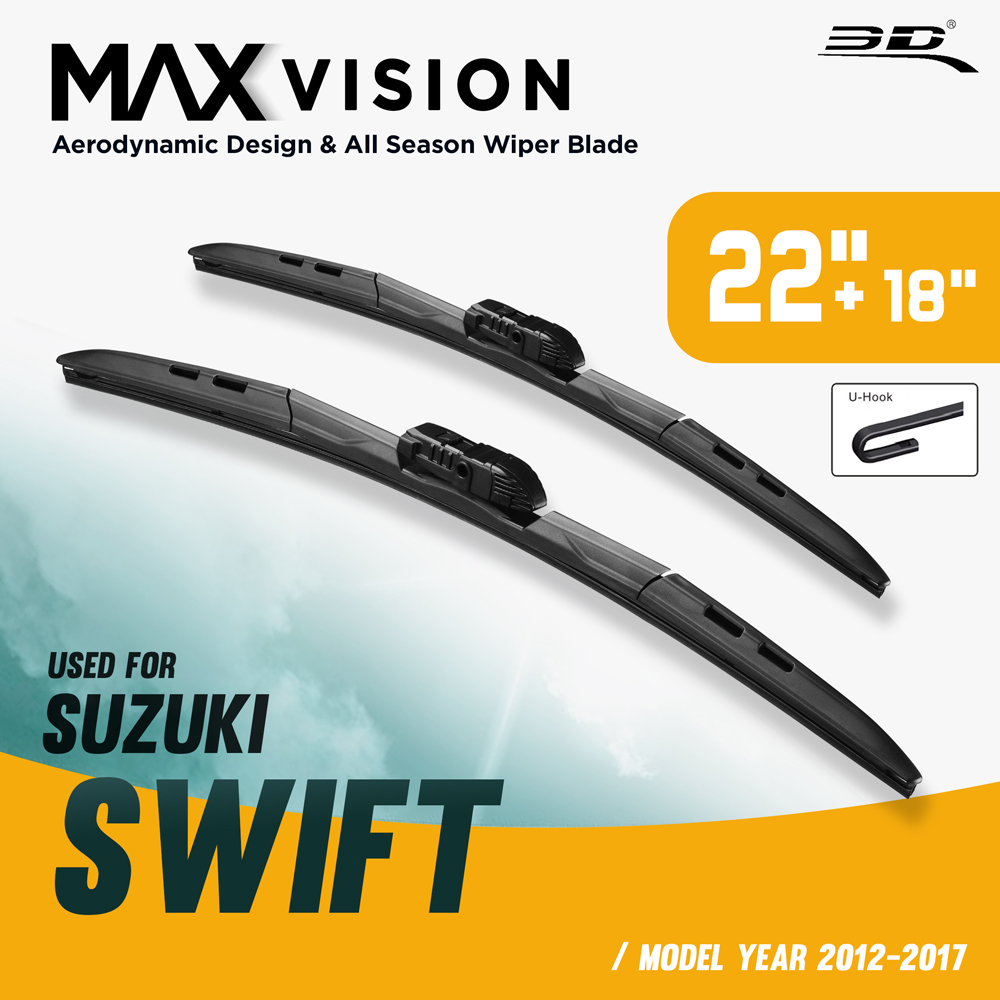 ใบปัดน้ำฝน ขนาด 22+18 นิ้ว สำหรับรถ SWIFT ปี [2012-2017] Wiper Blades