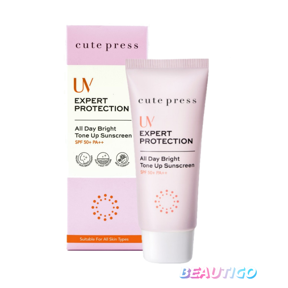 ครีมกันแดด Cute Press UV Expert Protection All Day Bright Tone Up Sunscreen SPF50+ PA++ 30g
