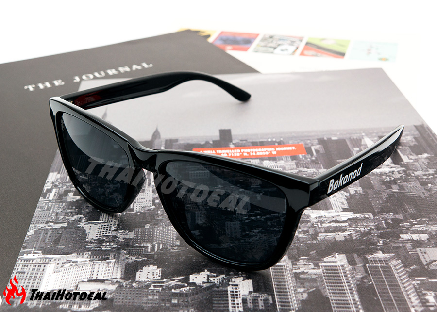 แว่นกันแดด Bakanad Simple Sunglasses - Glossy Black/Black แถมถุงแว่นเนื้อไมโครไฟเบอร์