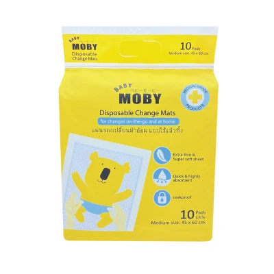 moby แผ่นรองซับ Disposable Baby Underpads ขนาด 45*60 cm