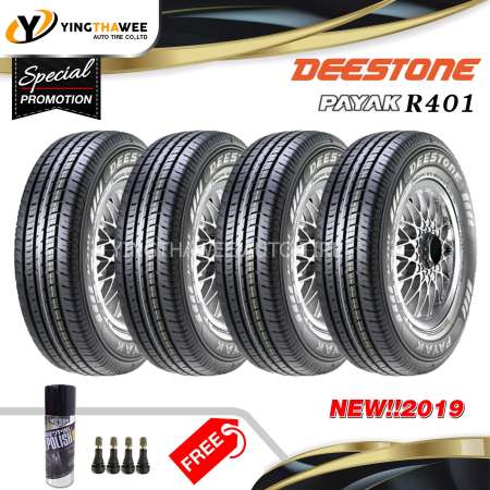 DEESTONE ยางรถยนต์ 195R14 รุ่น R401 4 เส้น (ปี 2019) แถม Wax Shine 420 ml. 1 กระป๋อง + จุ๊บลมยางหัวทองเหลือง 4 ตัว