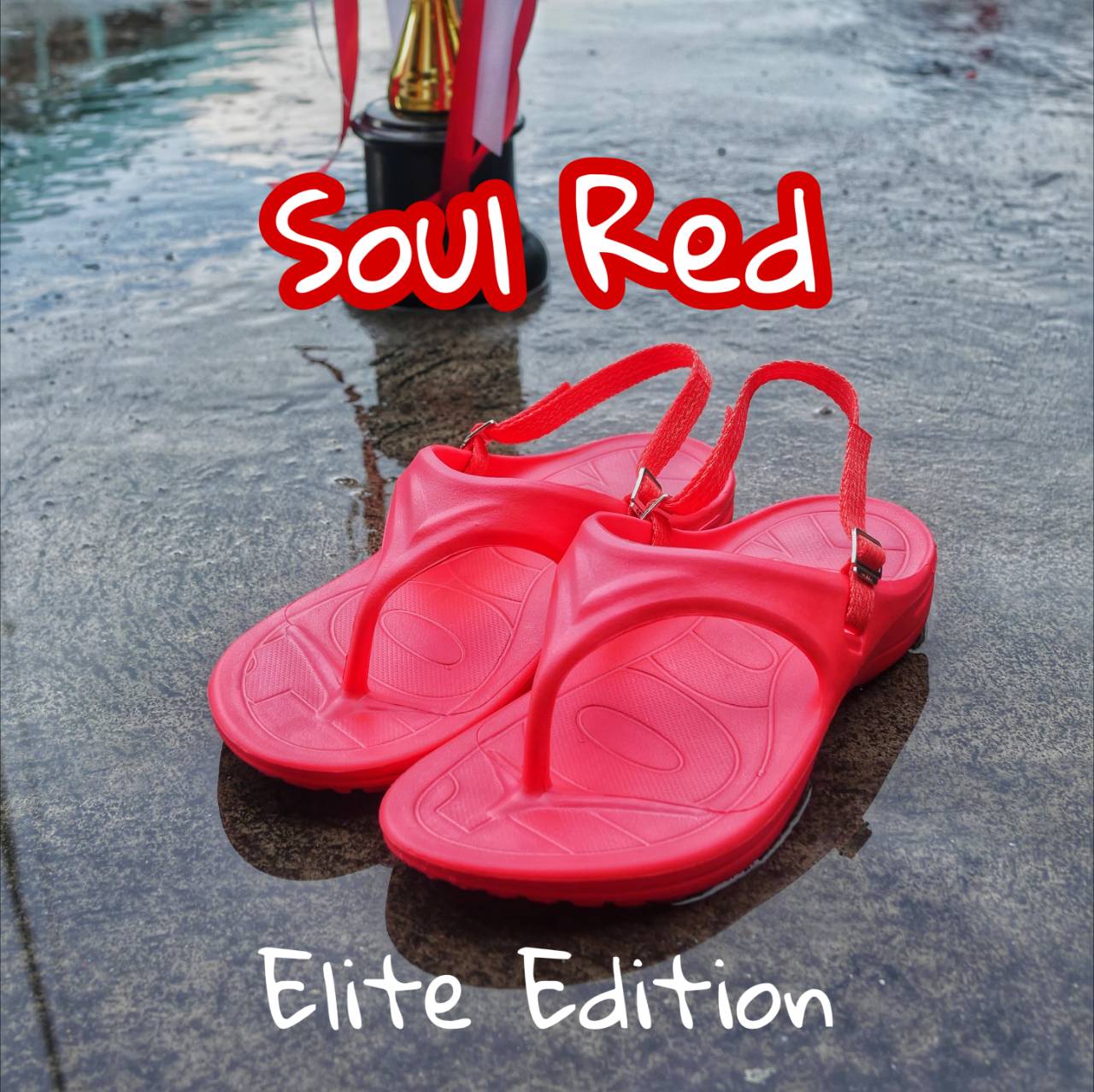 รองเท้าแตะวิ่งมาราธอน VING รุ่น 100K Elite - สีแดง Soul Red (รวมสายรัดข้อเท้า เลือกสีได้) Running Sandals - รองเท้าแตะสุขภาพ [ส่งฟรี]