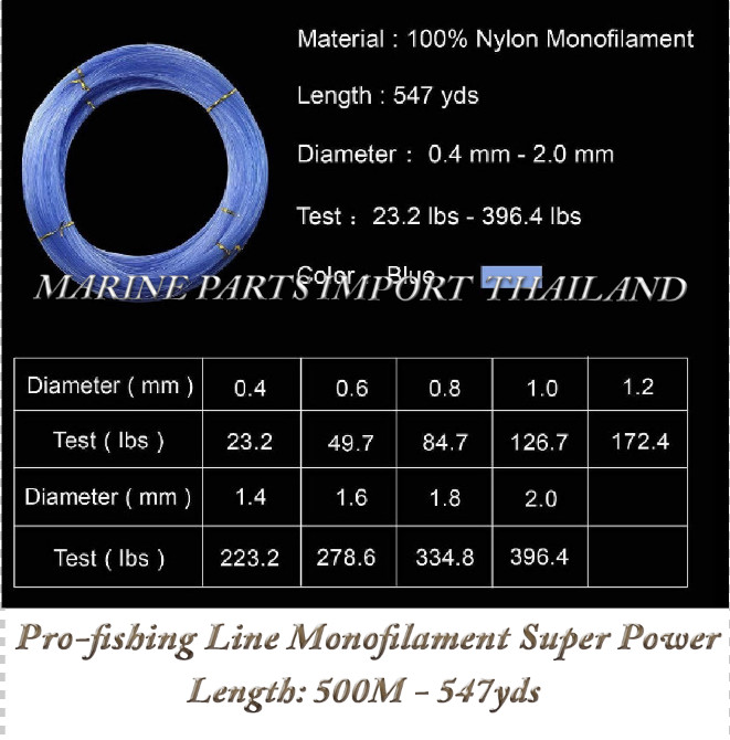 Fishing Line Monofilament Super Power Premium Mono Nylon Line- 0.3