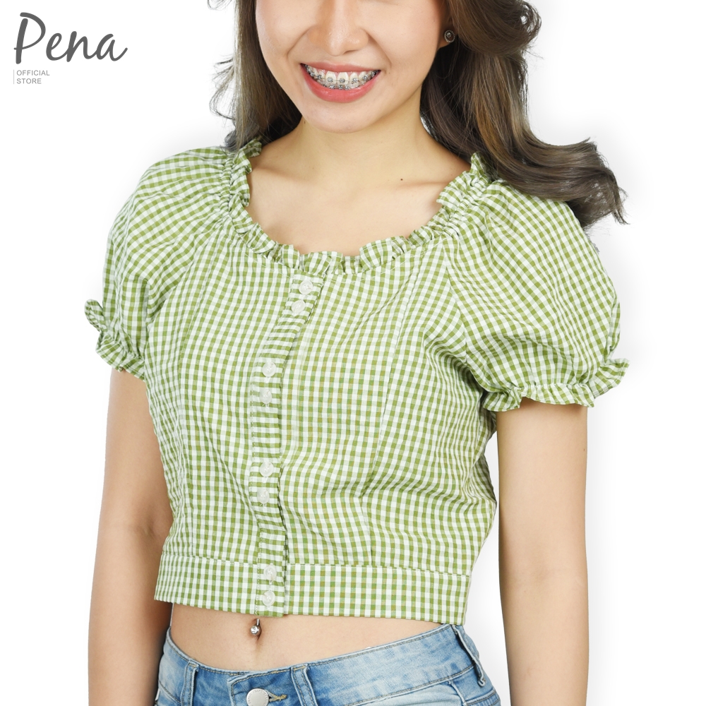 Ten&Co เสื้อทรงครอปเอวลอย แขนตุ๊กตา T10SS092001