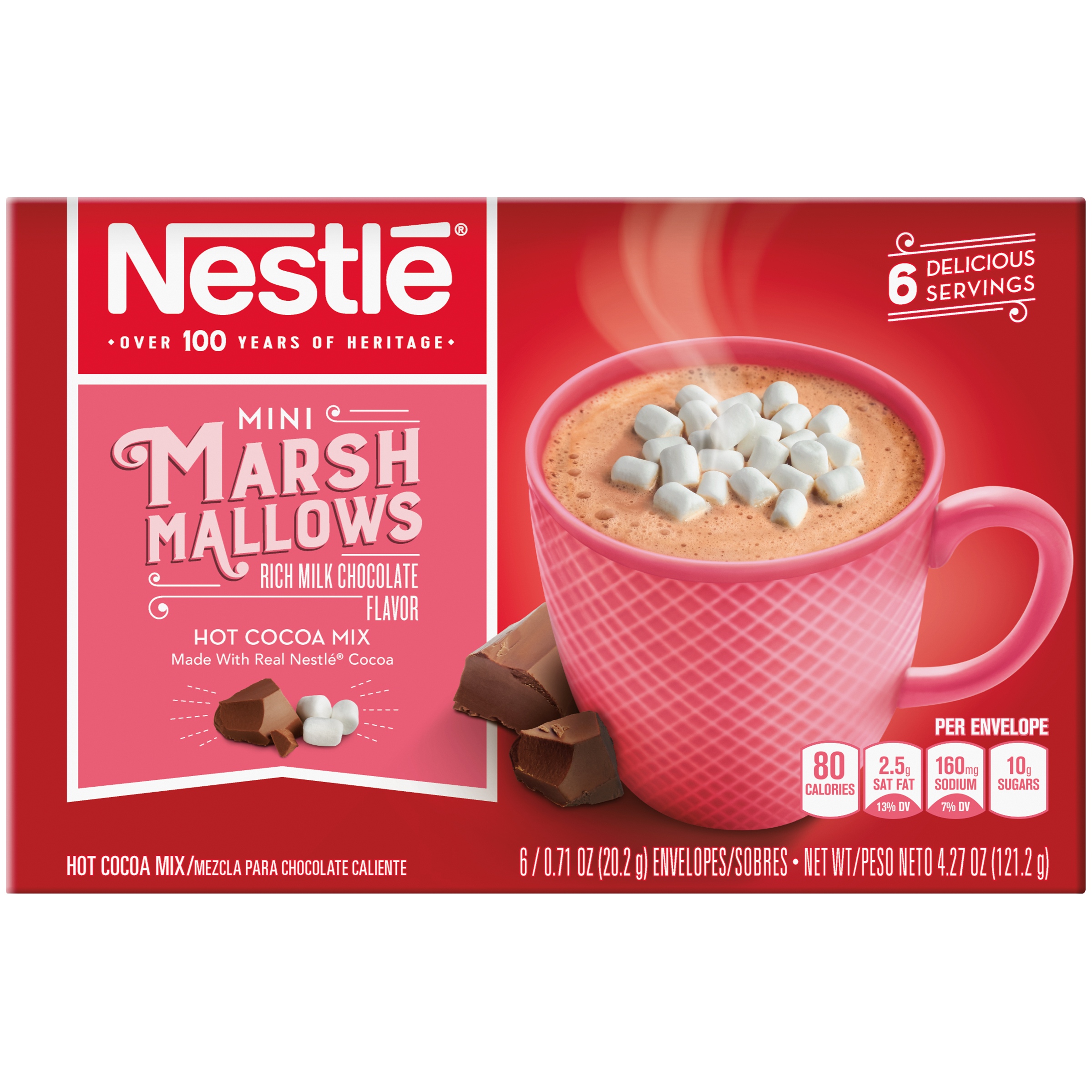 เนสท์เล่ มินิ มาร์ชแมลโลว์ ช็อคโกแลต Nestle Mini Marshmallows Rich Milk Chocolate Hot Cocoa Mix 20g*6 ซอง