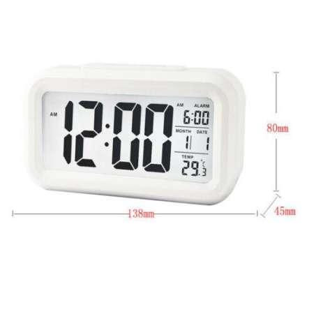 นาฬิกาปลุกดิจิตอล มีจอแสดงเวลา ผลอุณหภูมิ มีแสงสว่างเวลากลางคืน นาฬิกาปลุกตั้งโต๊ะ นาฬิกาปลุกเรื่องแสง นาฬิกาปลุก clock