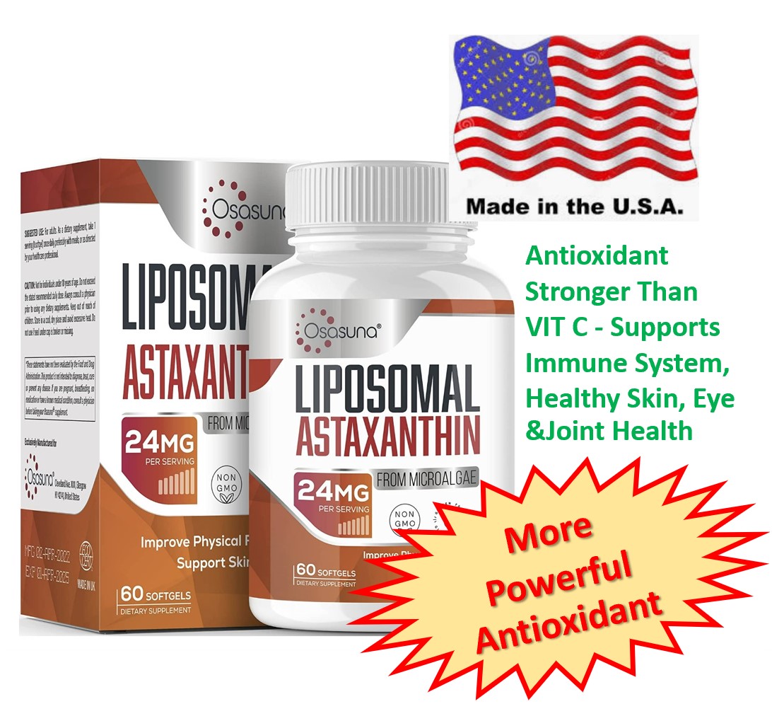 Liposomal Astaxanthin Supplement 24MG, 60 Softgels (2 Months Supply