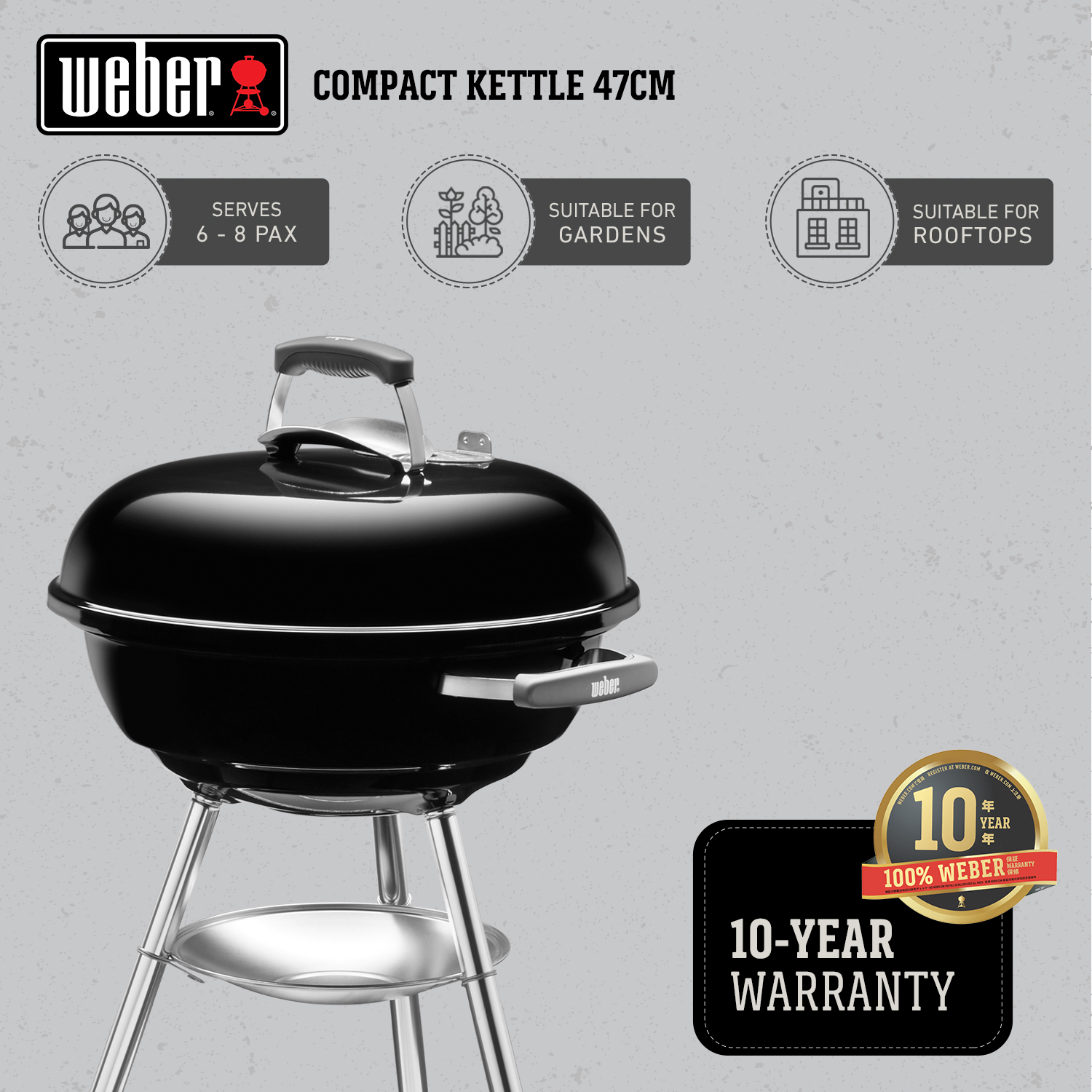 เตาปิ้งย่าง WEBER BBQ Compact Kettle Charcoal Grill 47cm er Store