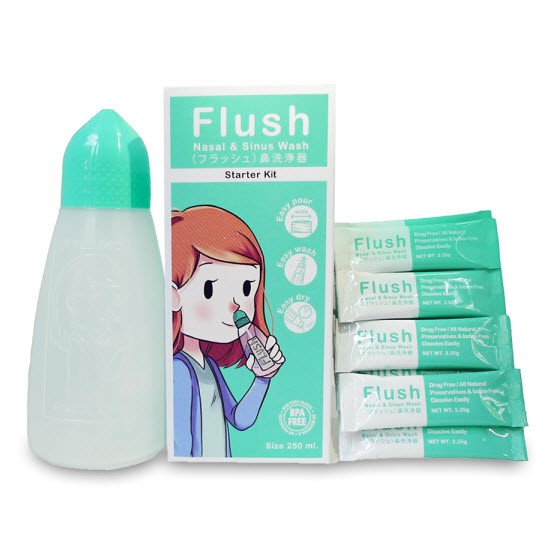 (+Promotion) Flush Starter Kit ชุดล้างจมูก (ขวด+เกลือ 30 ซอง) ราคาถูก ชุด ปฐมพยาบาล กล่อง ปฐมพยาบาล ชุด ปฐมพยาบาล เบื้องต้น ชุด ปฐมพยาบาล สนาม