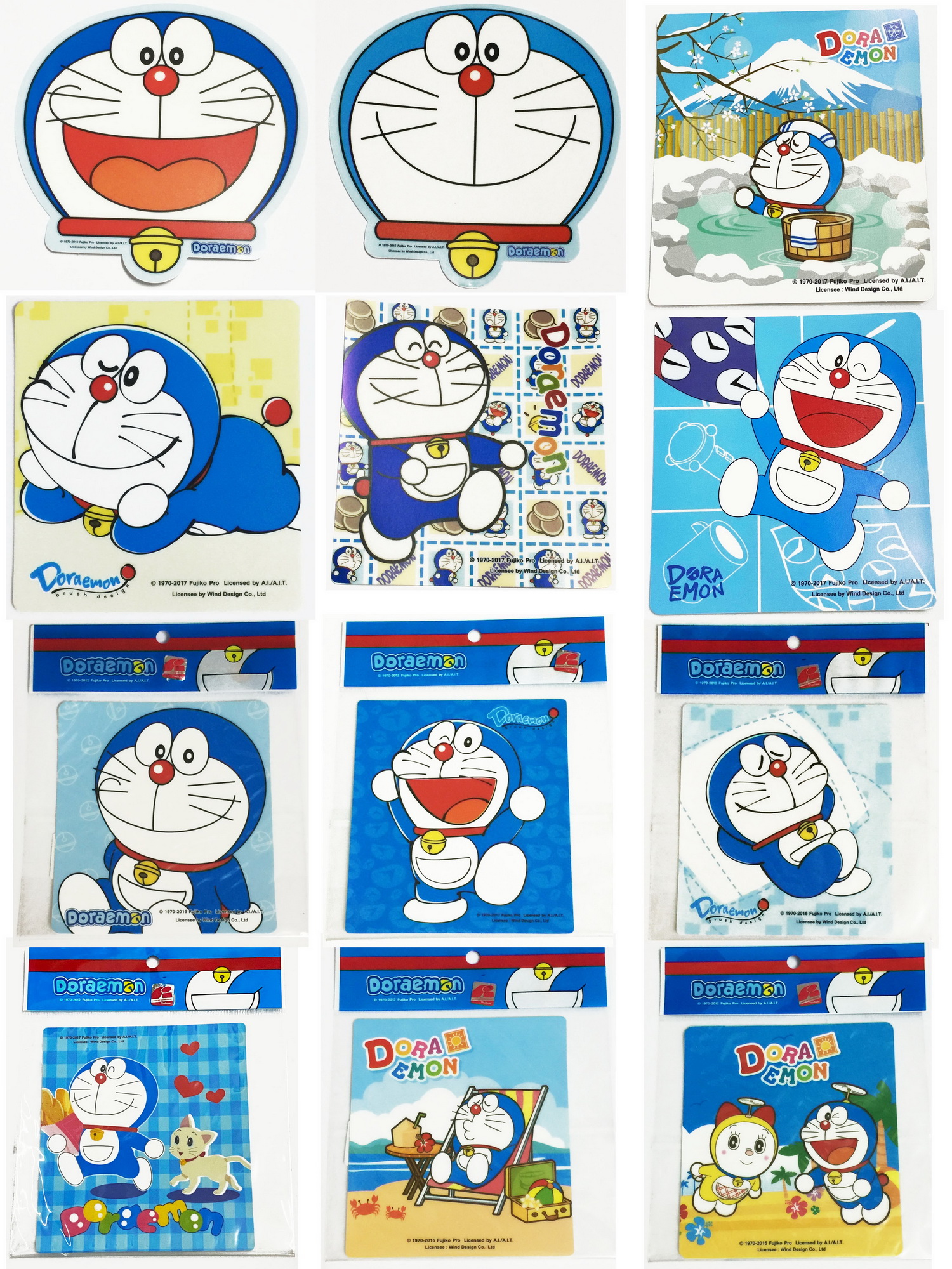 ลิขสิทธิ์แท้ มีให้เลือกหลายลาย สติ๊กเกอร์สูญญากาศติด พรบ. ลายการ์ตูน โดราเอมอน Doraemon Cartoon Registry Holder, Mirror Stick on Sticker, No Glue Needed