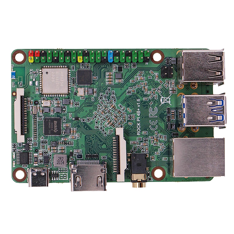 Rock Pi 4B+Plus Model B Development Board RK3399 Hexa-Core 4 x USB SBC ...