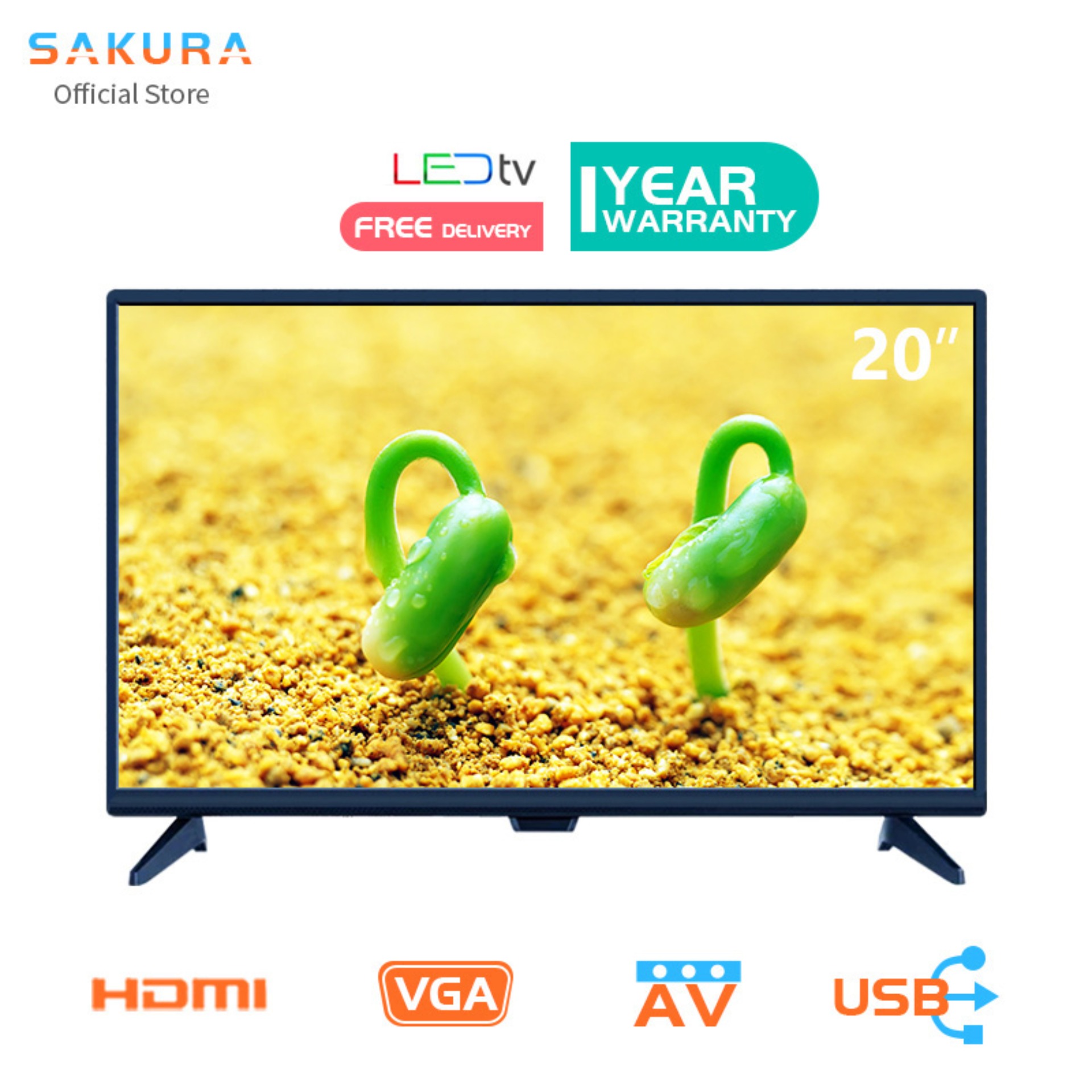 Sakura 20 inch LED TV HD ทีวีจอแบนขนาด 20 นิ้ว