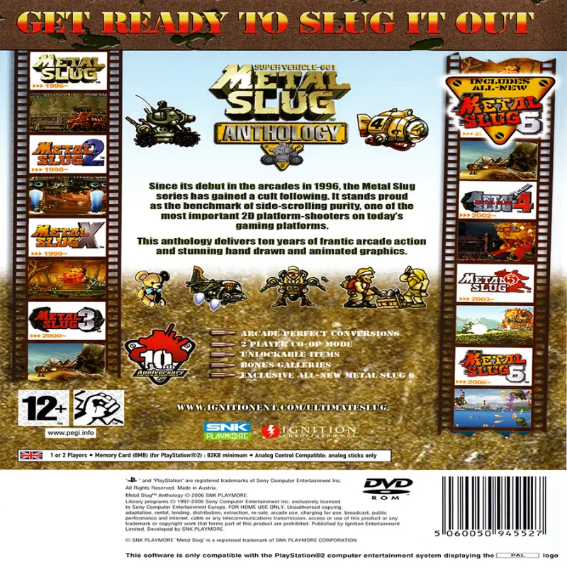 ภาพหน้าปกสินค้าแผ่นเกมส์ PS2 Metal Slug Anthology (มี 7 ภาค ใน 1แผ่น) จากร้าน Vayu Game บน Lazada