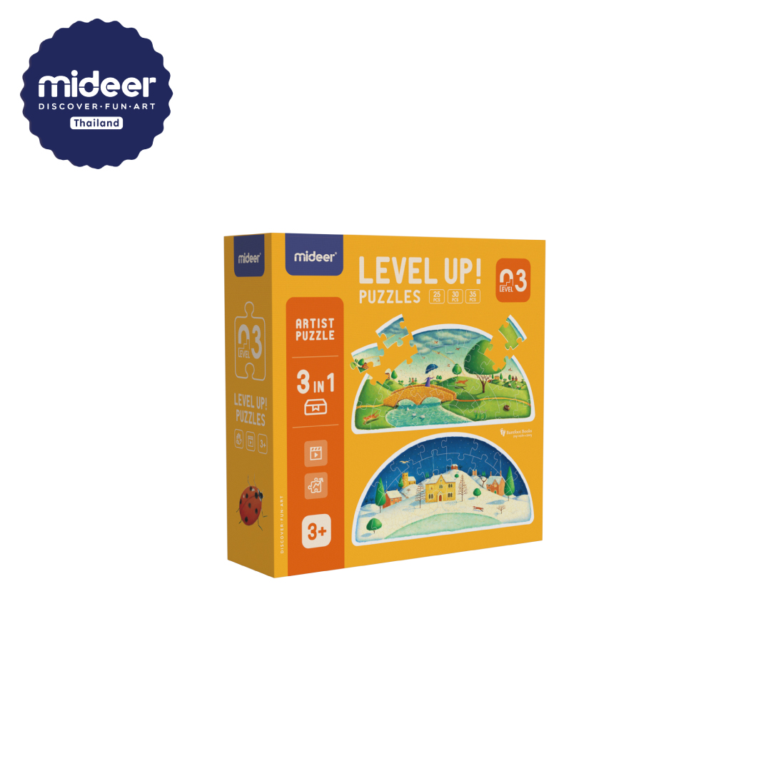 Mideer มีเดียร์ Llevel Up! Puzzle Artist Series Level 3 4 in1 จิ๊กซอว์เสริมสร้างพัฒนาการและการเรียนรู้ ไปกับรูปภาพอารมณ์และสีสันของธรรมชาติตามจินตนาการของศิลปิน