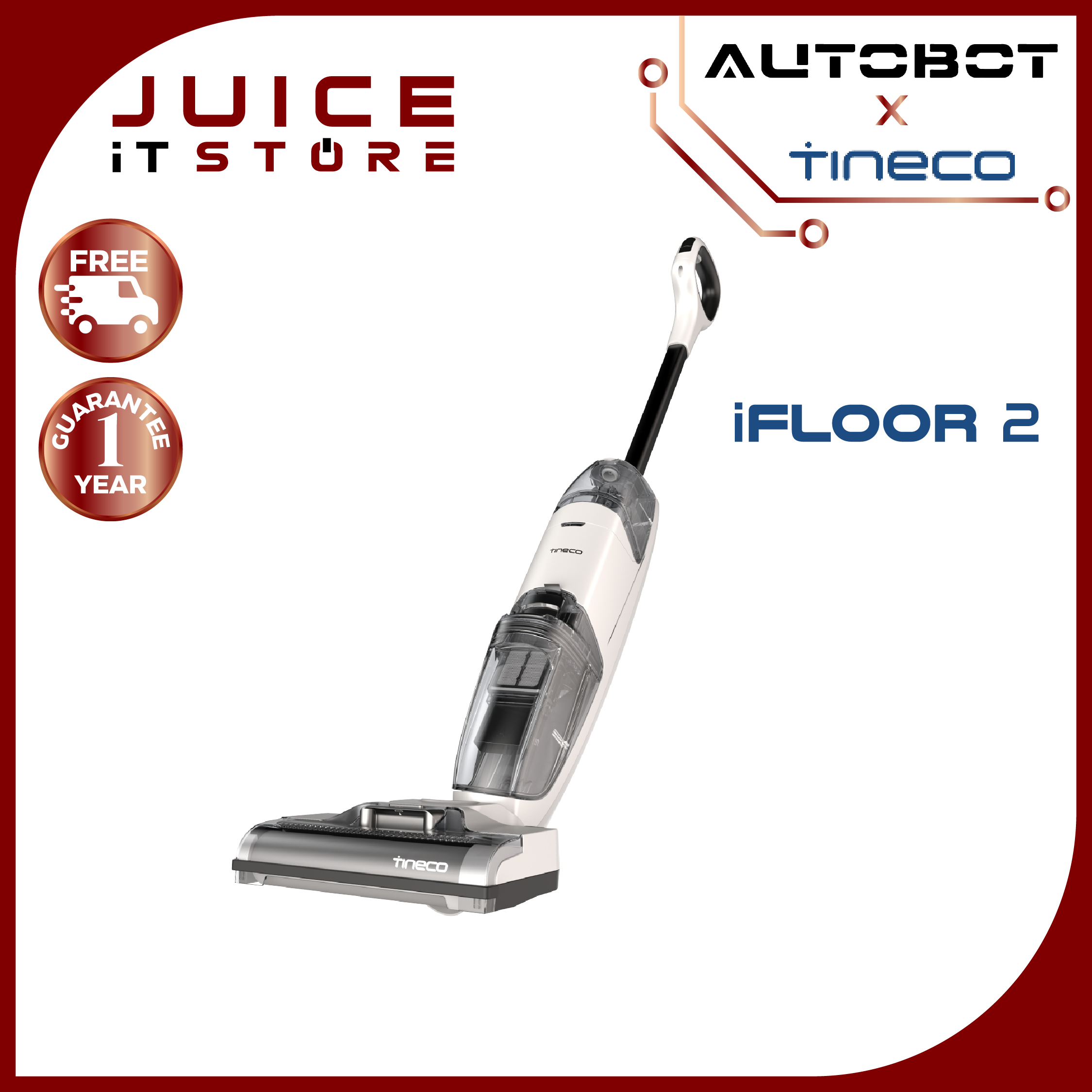 Tineco x Autobot ทิเนโค่ รุ่น iFLOOR 2 เครื่องดูดฝุ่น ไร้สาย ดูดน้ำ ขัด