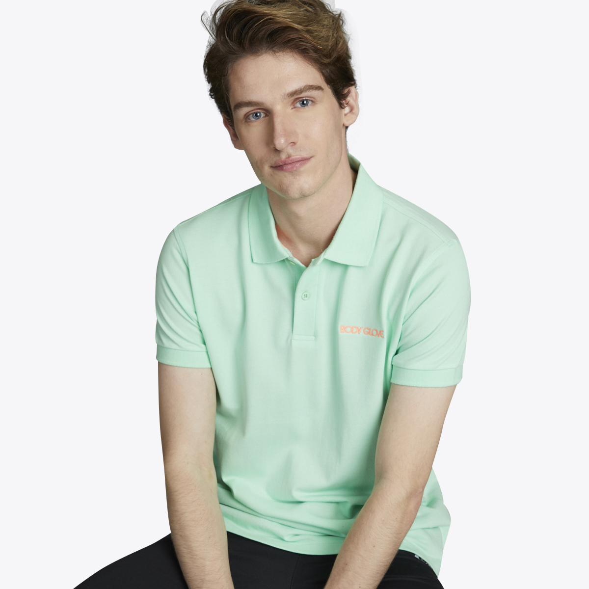 BODY GLOVE Men's Basic Polo เสื้อโปโล ผู้ชาย สีเขียวอ่อน-13