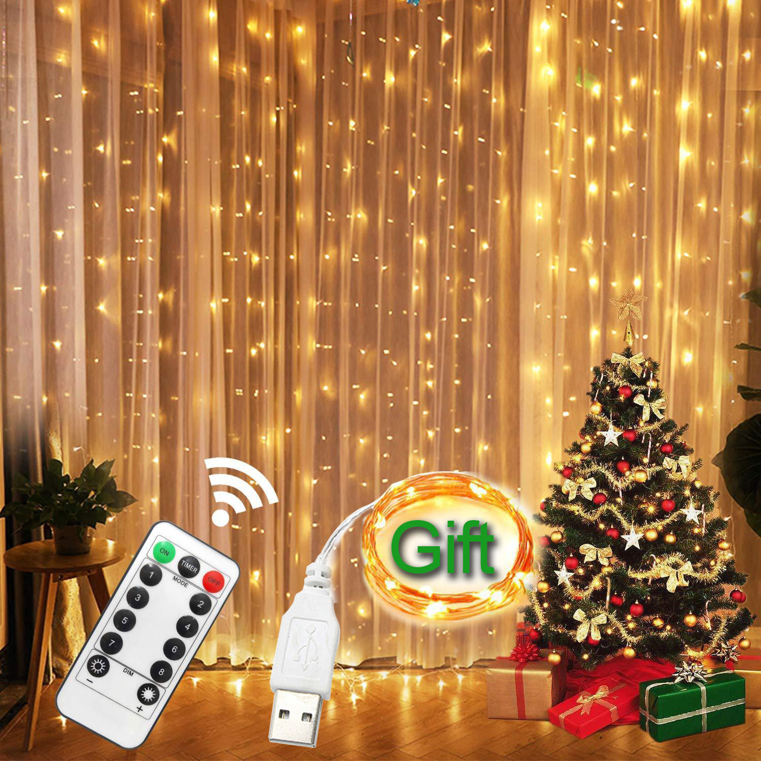 LED String Lights Christmas Decoration Remote Control USB Wedding
