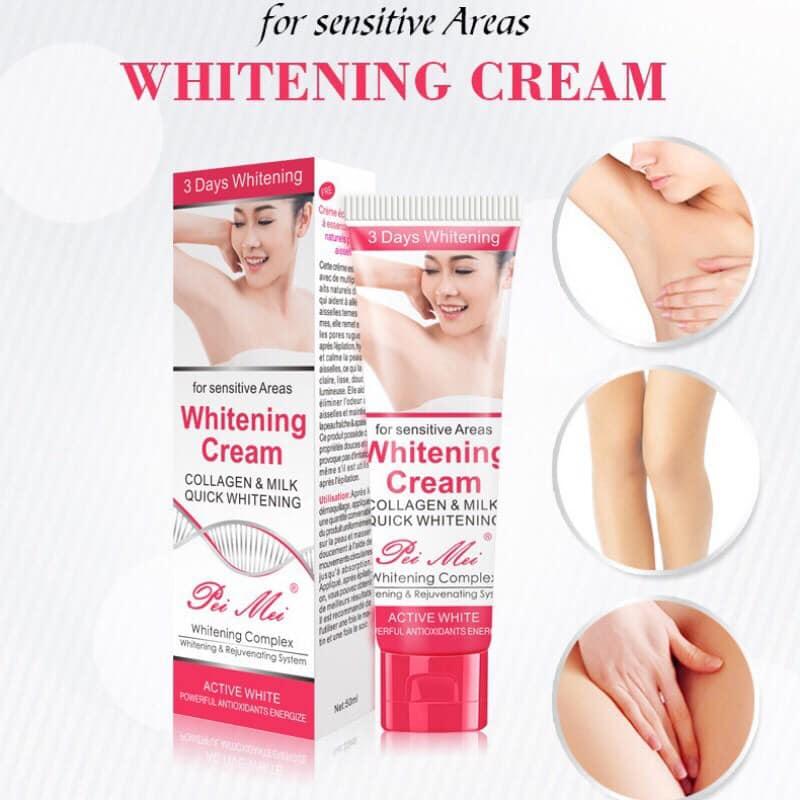 ครีมทารักแร้ขาว-ขาหนีบ-แก้มก้น-ข้อศอก นำเข้าจากฝรั่งเศส Whitening Cream For Sensitive Areas 50 G.