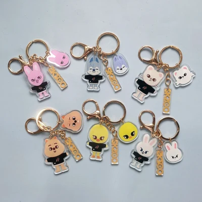 Kpop Stray Kids Cartoon Keychain Kawaii Skzoo Acrylic Cute Straykids Key Chain Pendant for Fans Gift Collection